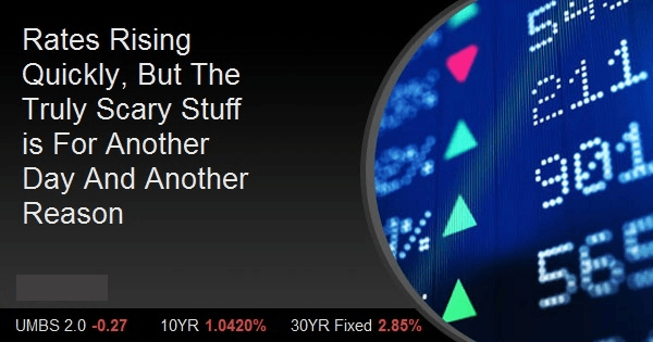 Rates Rising Quickly, But The Truly Scary Stuff is For Another Day And Another Reason