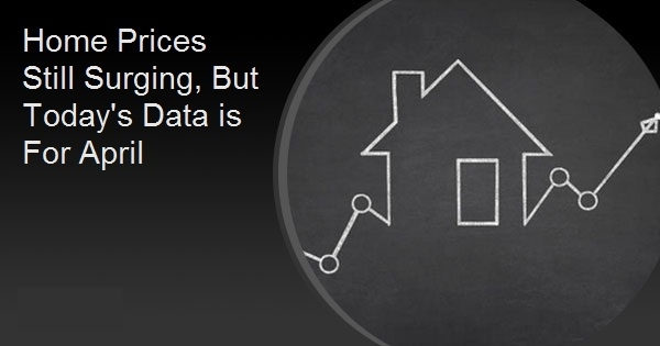 Home Prices Still Surging, But Today's Data is For April