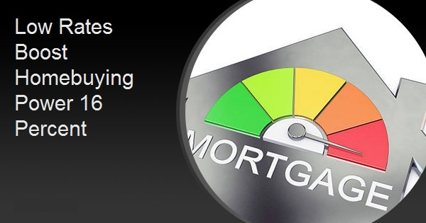 Low Rates Boost Homebuying Power 16 Percent
